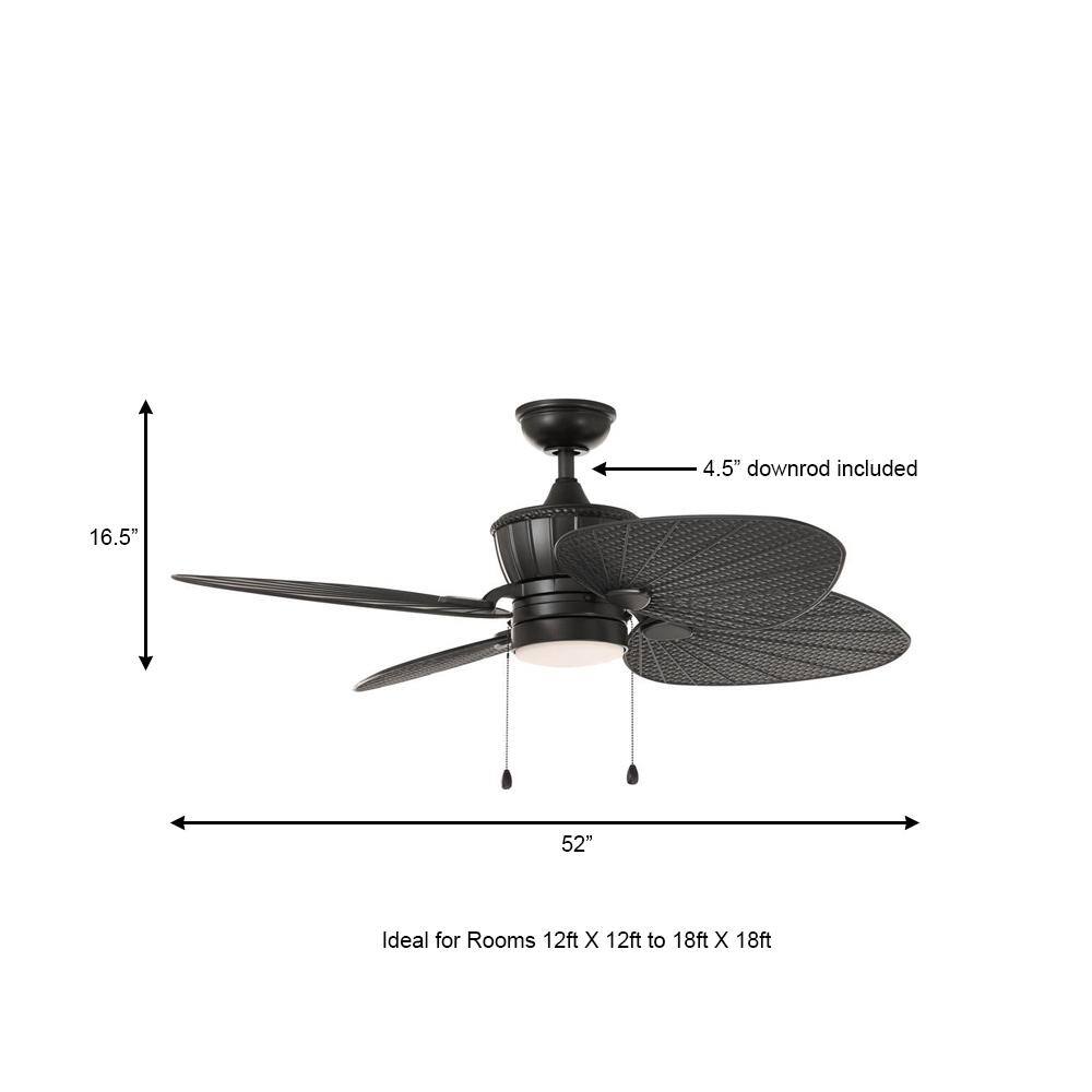 Home Decorators Collection Pompeo 52 in. Integrated LED IndoorOutdoor Natural Iron Ceiling Fan with Light Kit YG618-NI