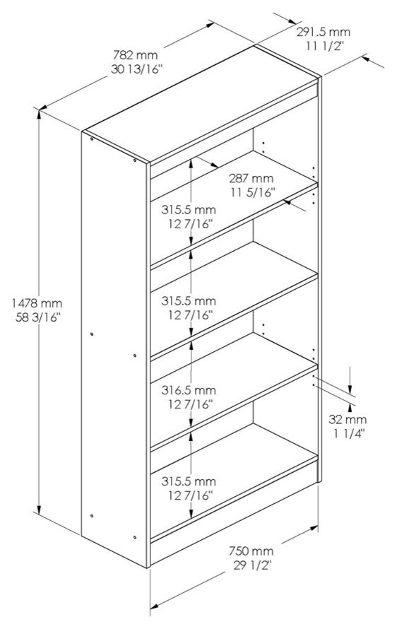 South Shore Axess 4 Shelf Bookcase  Chocolate   Transitional   Bookcases   by BisonOffice  Houzz