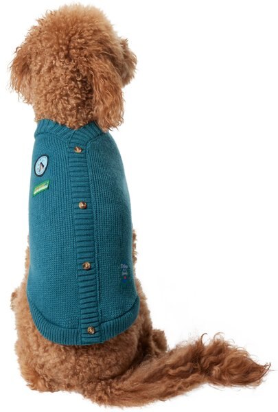 Frisco Teal Button Down Dog and Cat Sweater