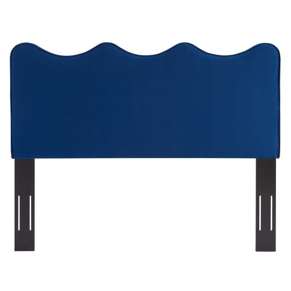 Monrovia Blue Velvet Upholstered Twin Size Headboard - - 34023697