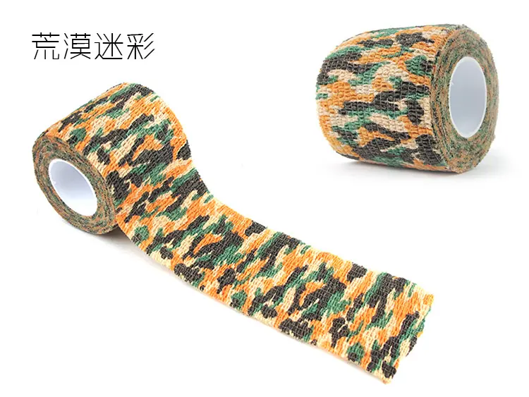 Non adhesive Self adhesive Stretchable Non woven Outdoor Camouflage Tape Outdoor Camping Riding Tape