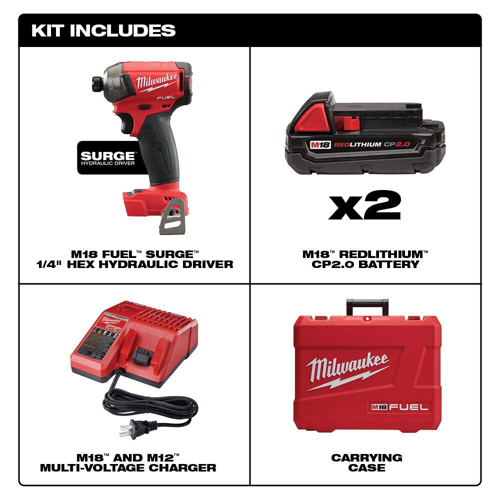 MW M18 FUEL SURGE 1/4 in. Hex Hydraulic Driver Kit 2760-22CT from MW