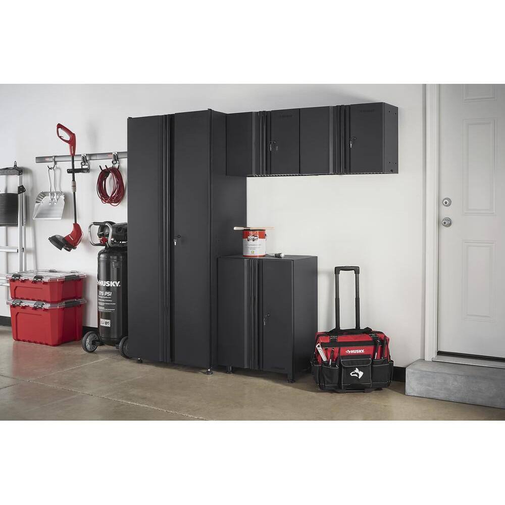 Husky 4-Piece Regular Duty Welded Steel Garage Storage System in Black GS07804-1D