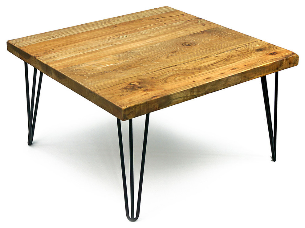 Rustic Old Elm Wood Coffee Table   Industrial   Coffee Tables   by Welland  Houzz