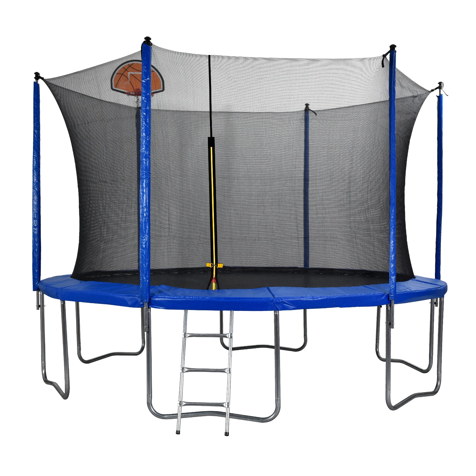 12ft Trampoline ， 200lb Weight Limit With Backboard Net，Outdoor Backyard Trampoline - Blue，N00112