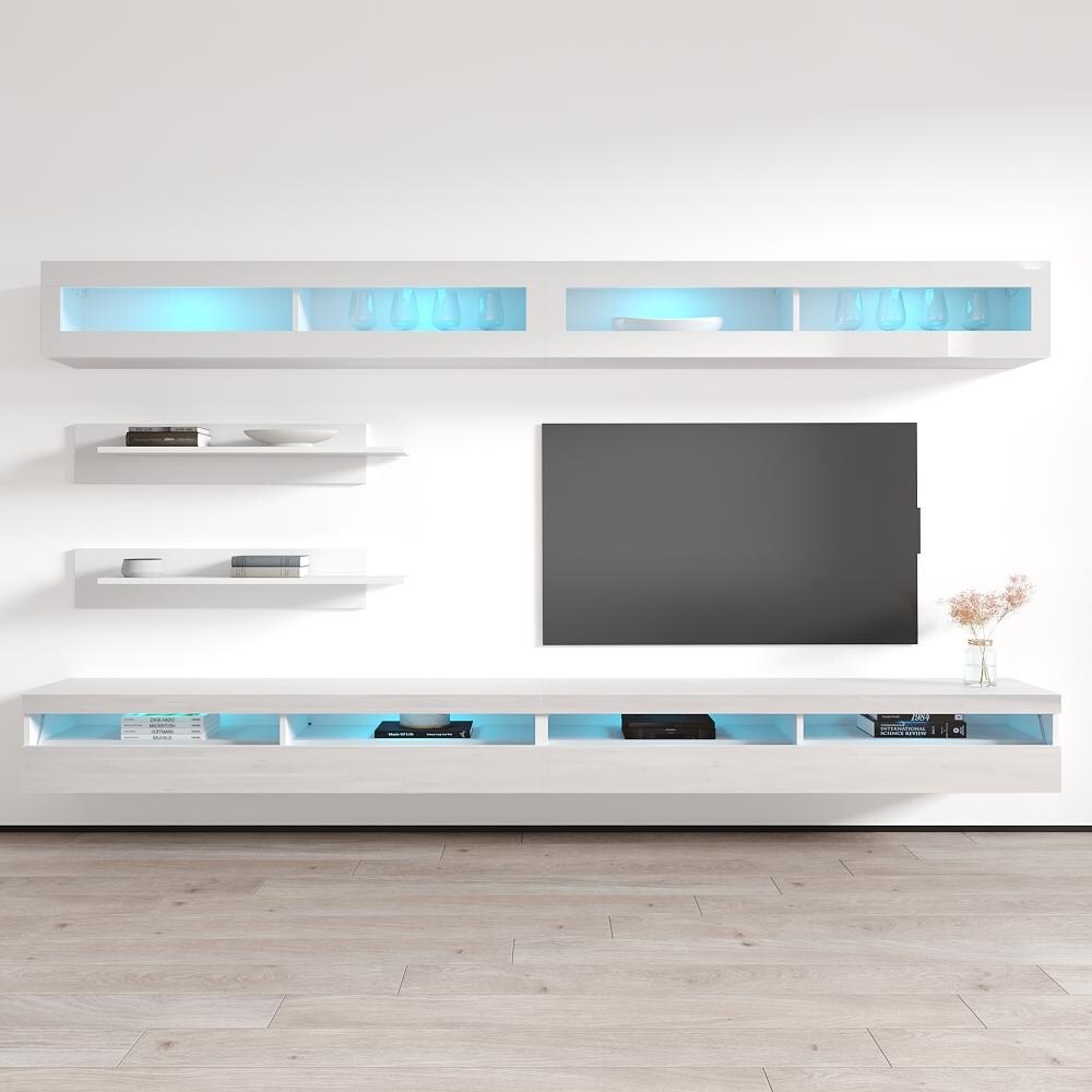 Fly I2 35TV Wall mounted Floating Modern Entertainment Center Set