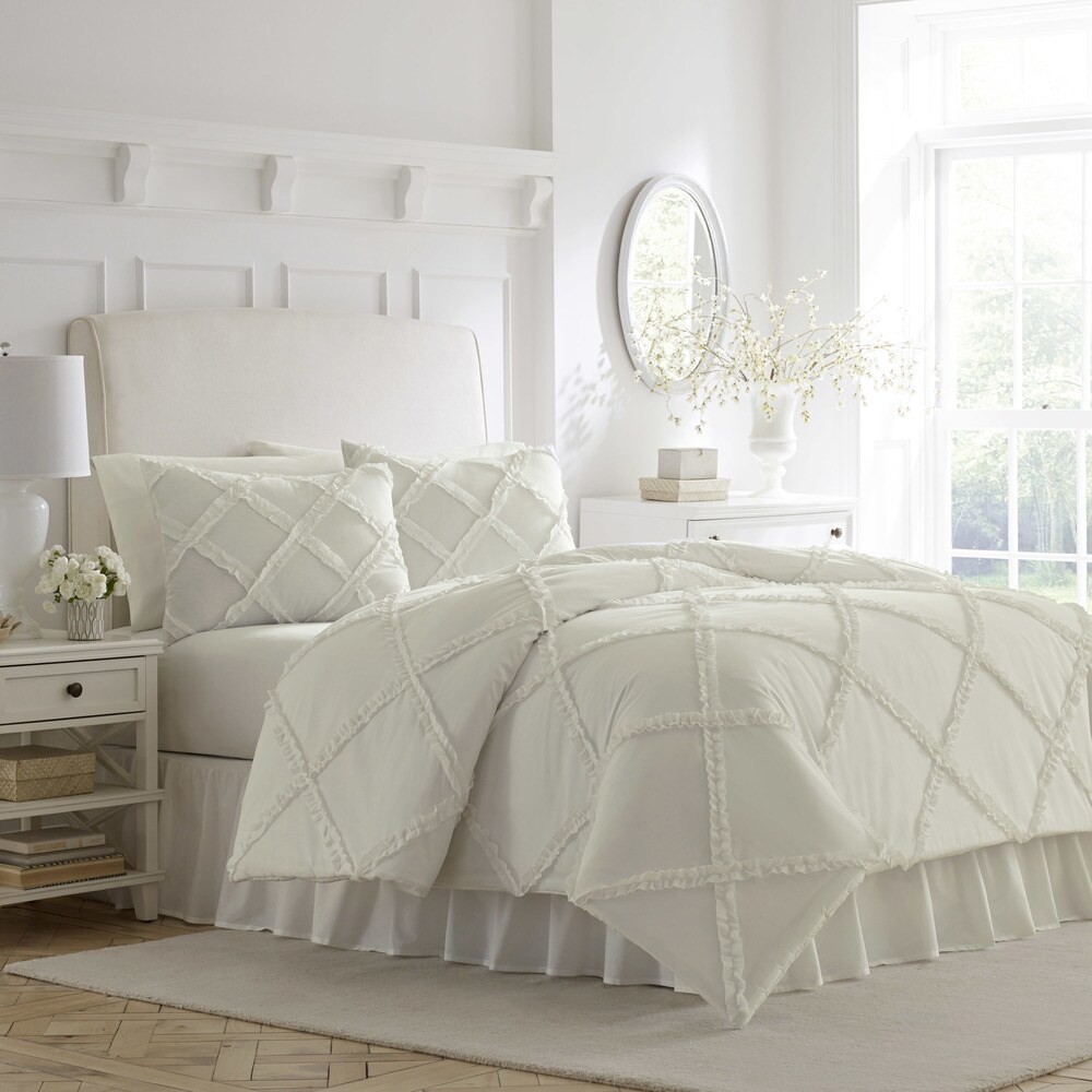 Laura Ashley Adelina White Cotton Comforter Set