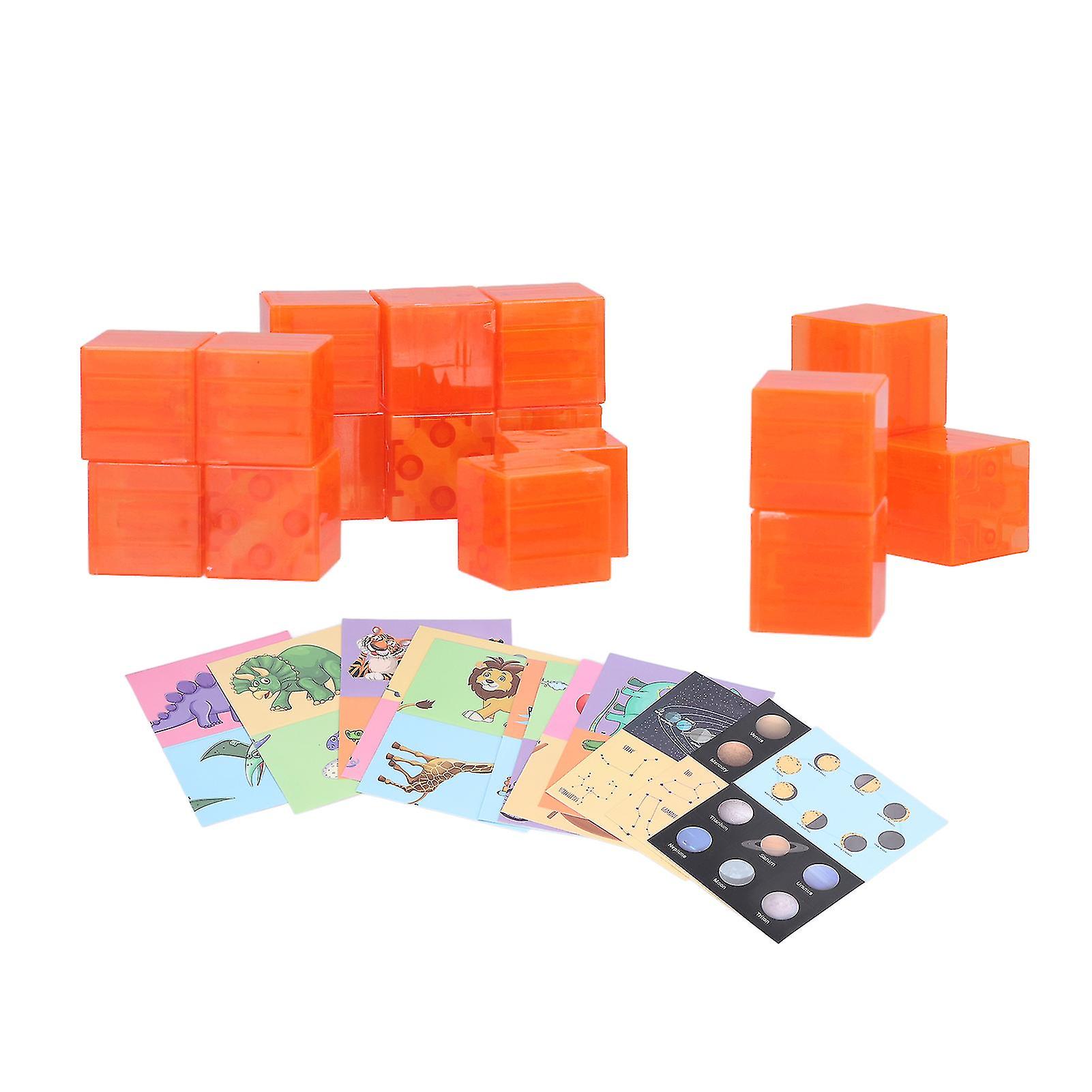 Block Puzzle Children DIY Building Blocks Puzzle with Exquisite Sticker Birthday Gift Educational Toy