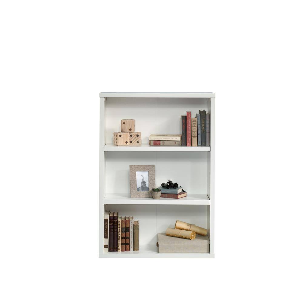 SAUDER 44.134 in. Soft White 3-Shelf Standard Bookcase 427263