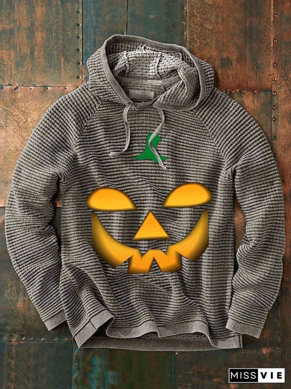 Casual Pumpkin Print Long Sleeve Hoodie