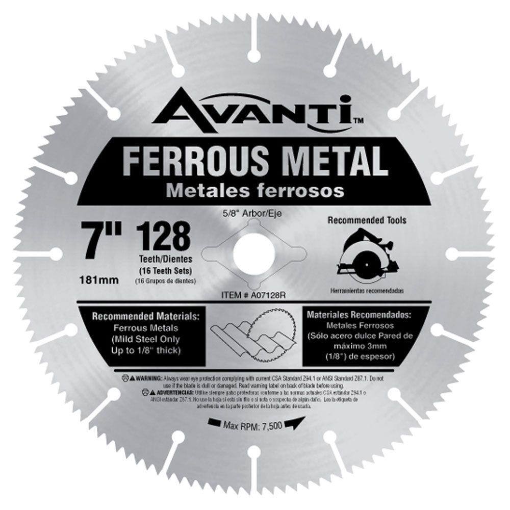 Avanti 7 in. x 128-Tooth Metal Cutting Circular Saw Blade A07128R