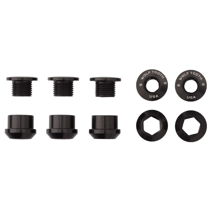 Wolf Tooth Components Chainring Bolt & Nut Set - 1X - Black