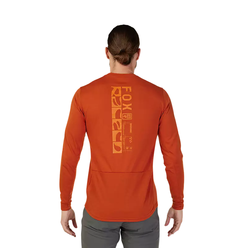 Fox Racing Ranger Dri Release Long Sleeve MTB Jersey - Burnt Orange - 2023