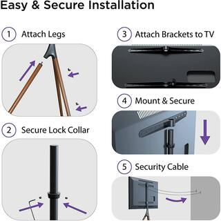 ProMounts Artistic TV Stand for 45-70 in. TVs Tripod TV Stand Mount VESA 200x200 to 600x400 180 Swivel Easy to Install Mount AFMSS6401