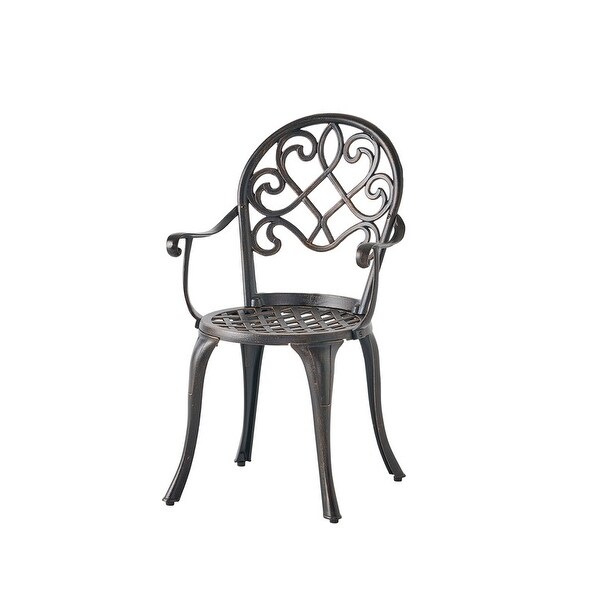 3 Piece Outdoor Aluminum Bistro Set with Central Ice Bucket for Patio and Garden