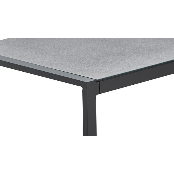 Tommy Hilfiger Hampton Outdoor Coffee Table with Natural Gray Pebbled Glass