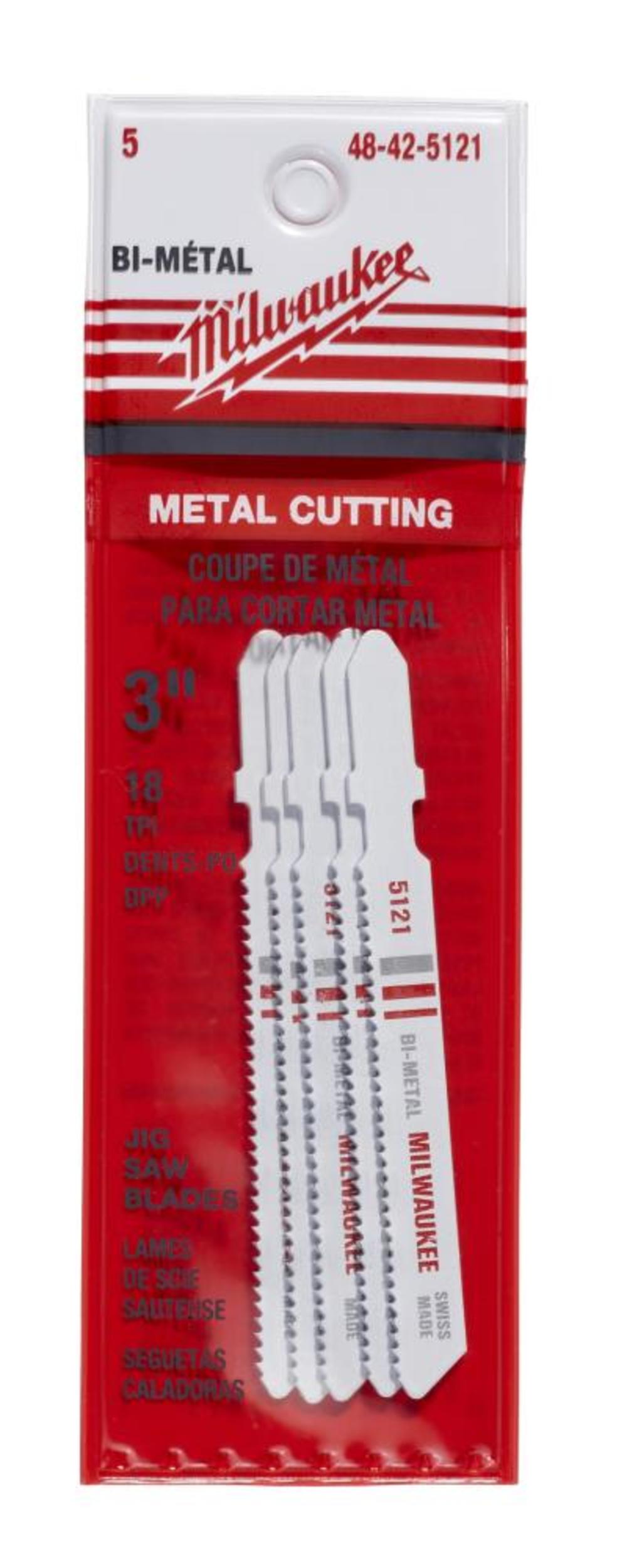 Milwaukee 3 in. 18 TPI Bi-Metal Jig Saw Blade 5PK 48-42-5121 from Milwaukee