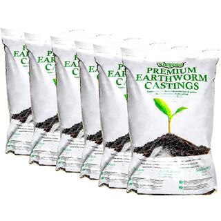 Viagrow Earthworm Castings Premium Vermicompost 6lb. Bag (6-Pack  36lbs. Total) VEWC6-6