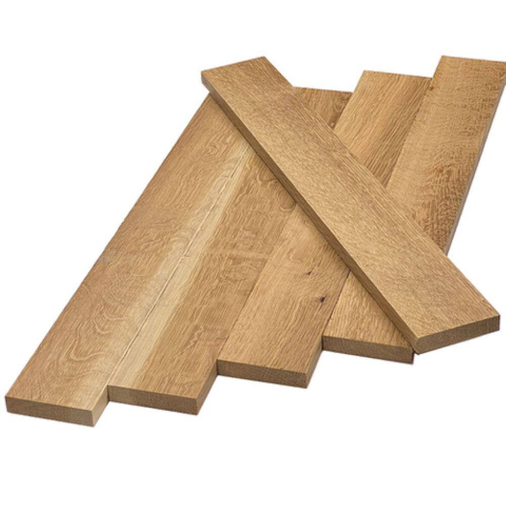 Swaner Hardwood 1 in. x 4 in. x 2 ft. Quarter Sawn White Oak S4S Hardwood Board (5-Pack) OL04031624AQ