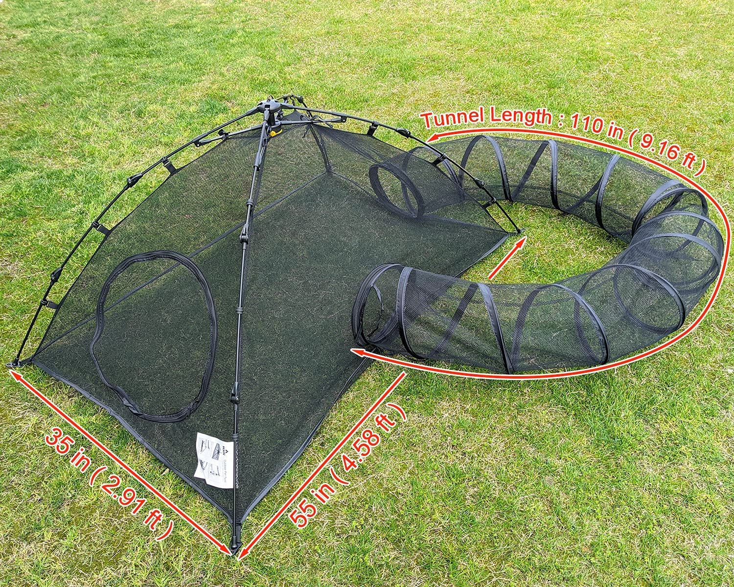 Outdoor Cat Enclosures Cat Tent Outdoor  Up Pet Playpen with One Cat Tunnels Portable Cat Playhouse (Play Tents for Cats and Small Animals) - Outside  (Patent Pending)