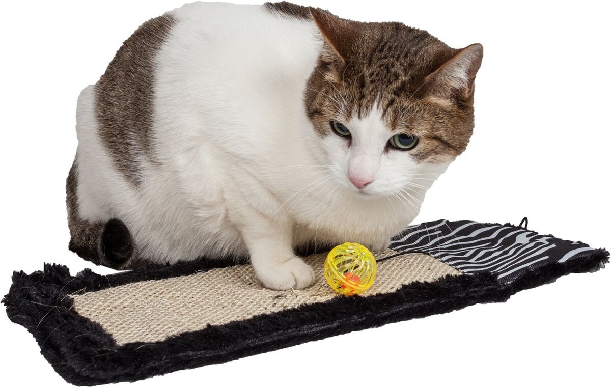 Pet Life 'Scrape-Away' Eco-Natural Sisal and Jute Hanging Carpet Cat Scratcher and Toy