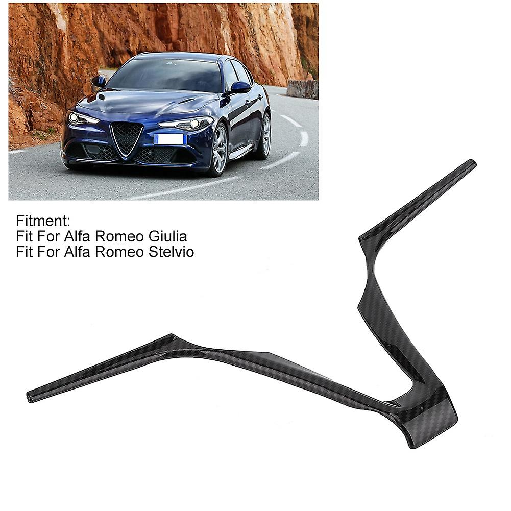 Abs V Shape Car Steering Wheel Frame Decoration Trim Fits For Alfa Romeo Stelvio Giulia(black)