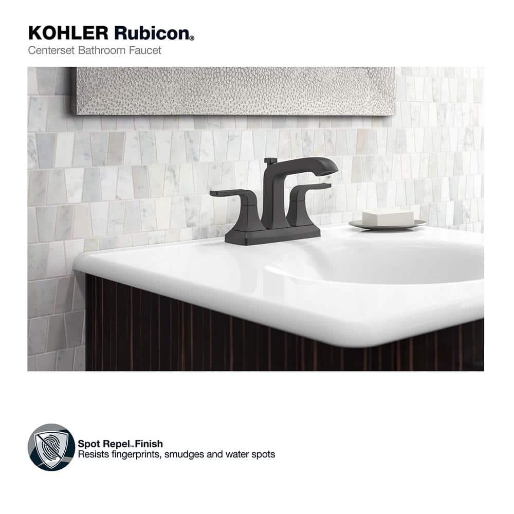 KOHLER Rubicon 4 in Centerset 2Handle Bathroom Faucet in Matte Black