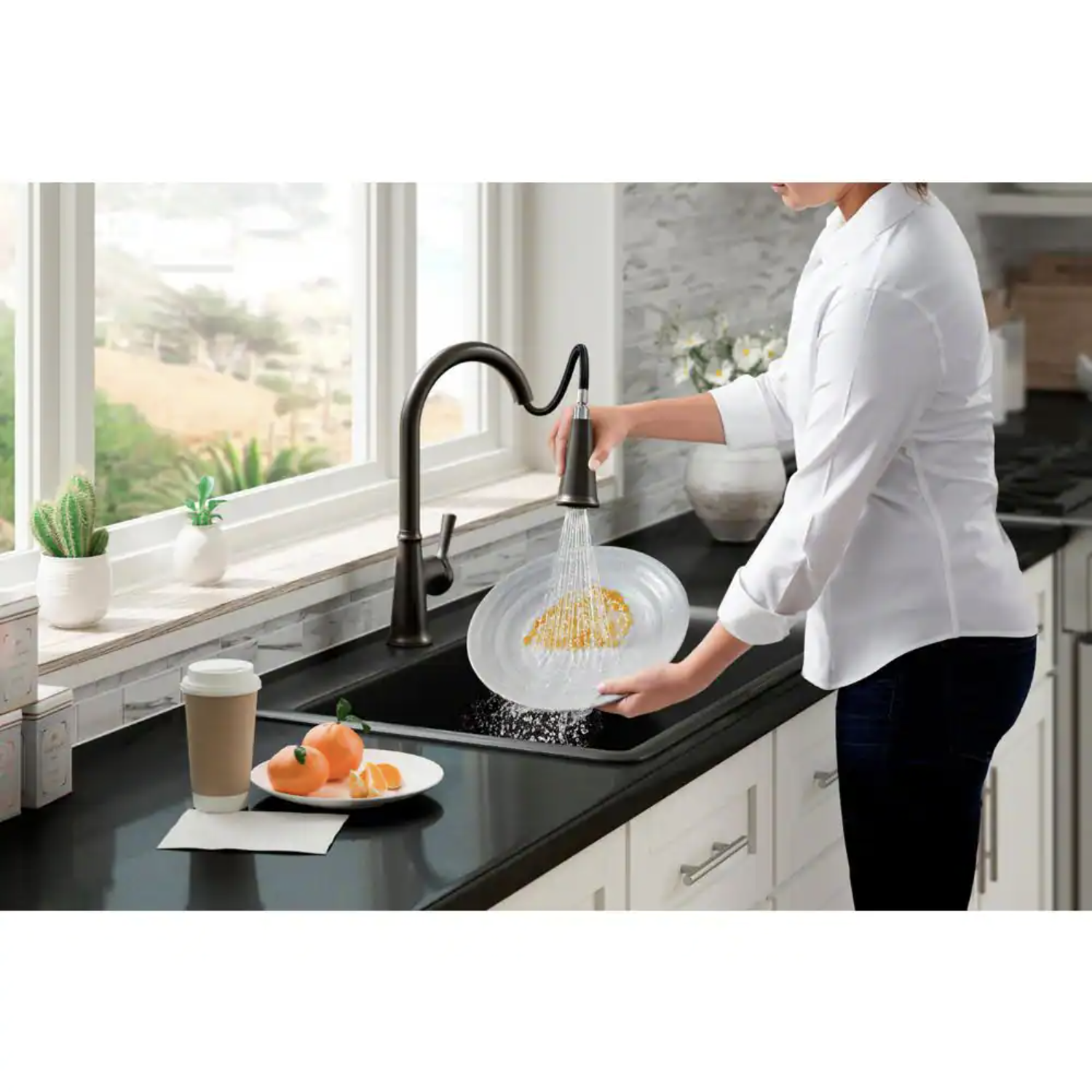 Kohler Tyne Single-Handle Pull-Down Sprayer Kitchen Faucet in Oil-Rubbed Bronze