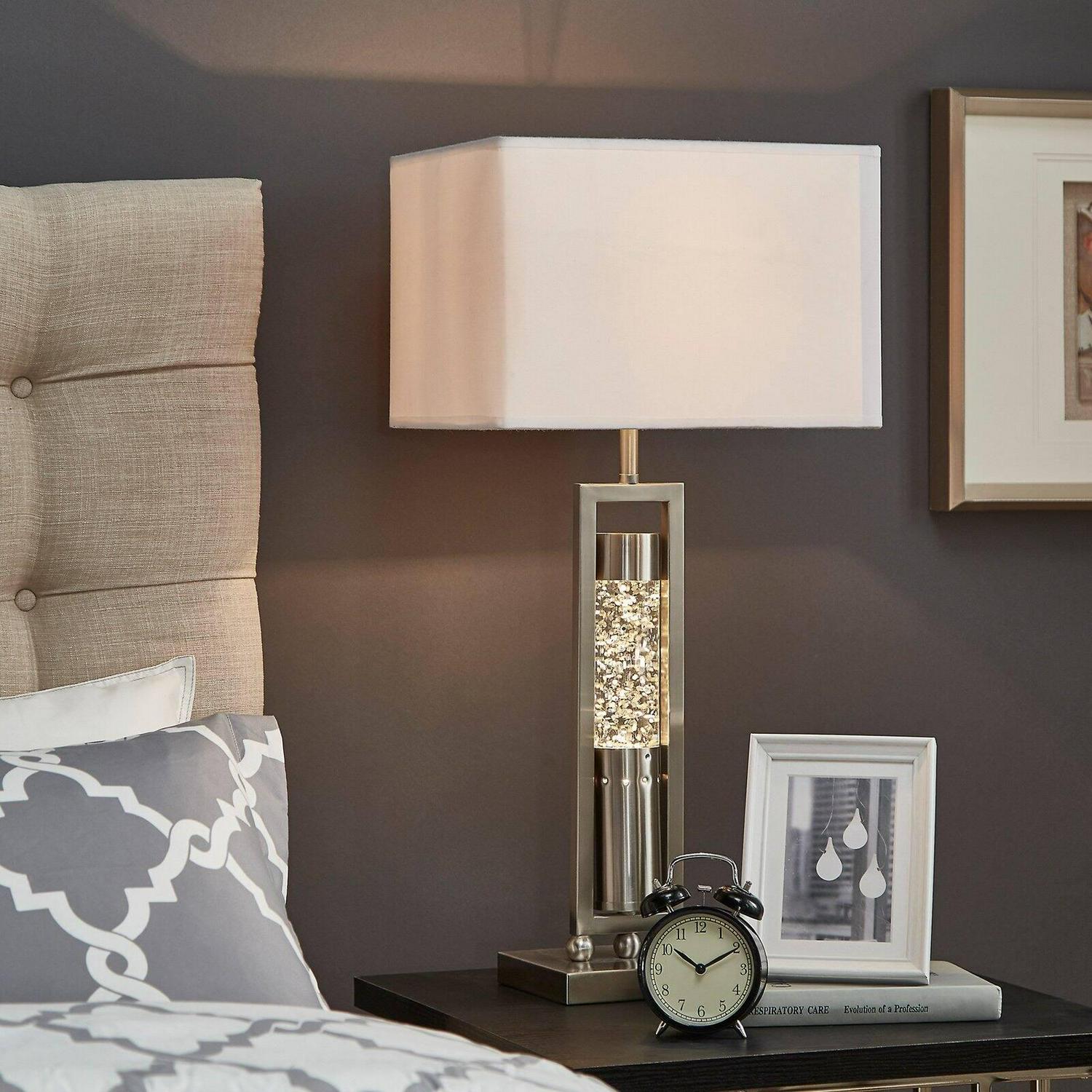 Weston Home Avallon Rectangular Nickel Table Lamp