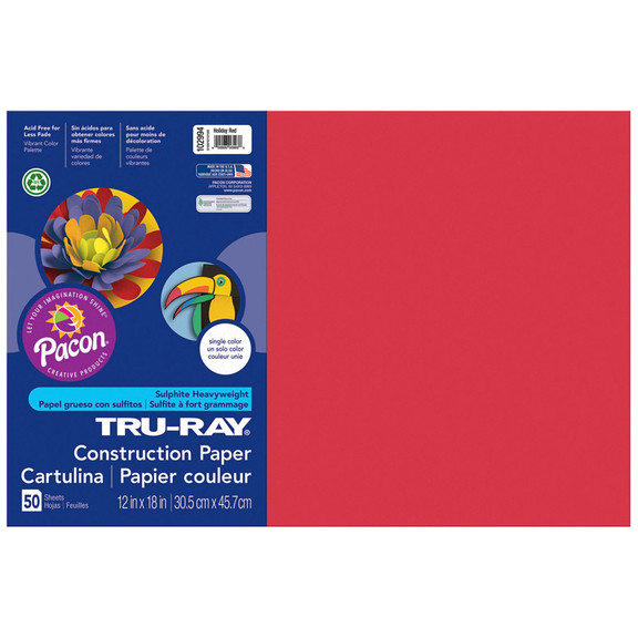 Pacon PAC102994 Tru Ray 12 X 18 Holiday Red 50 Sht...