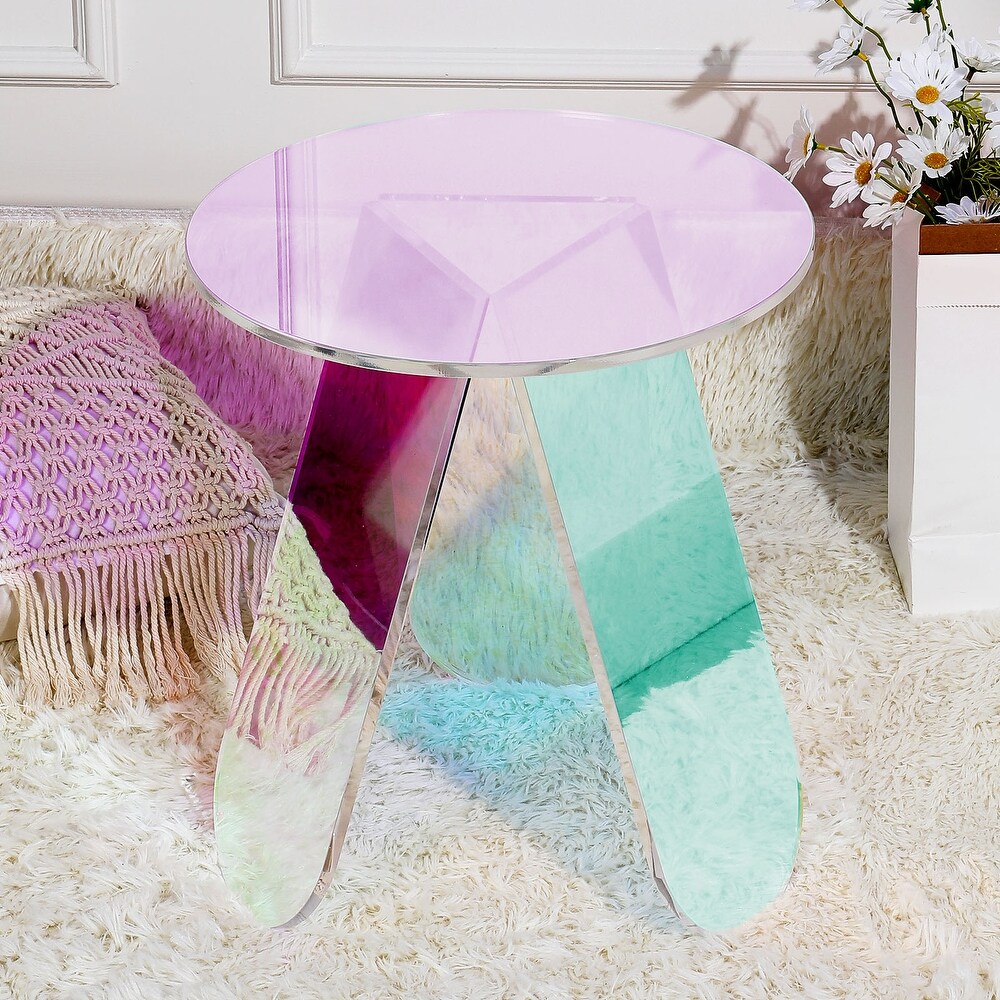 Creative Fully Assembled Acrylic Side Table Round End Table   17.32\