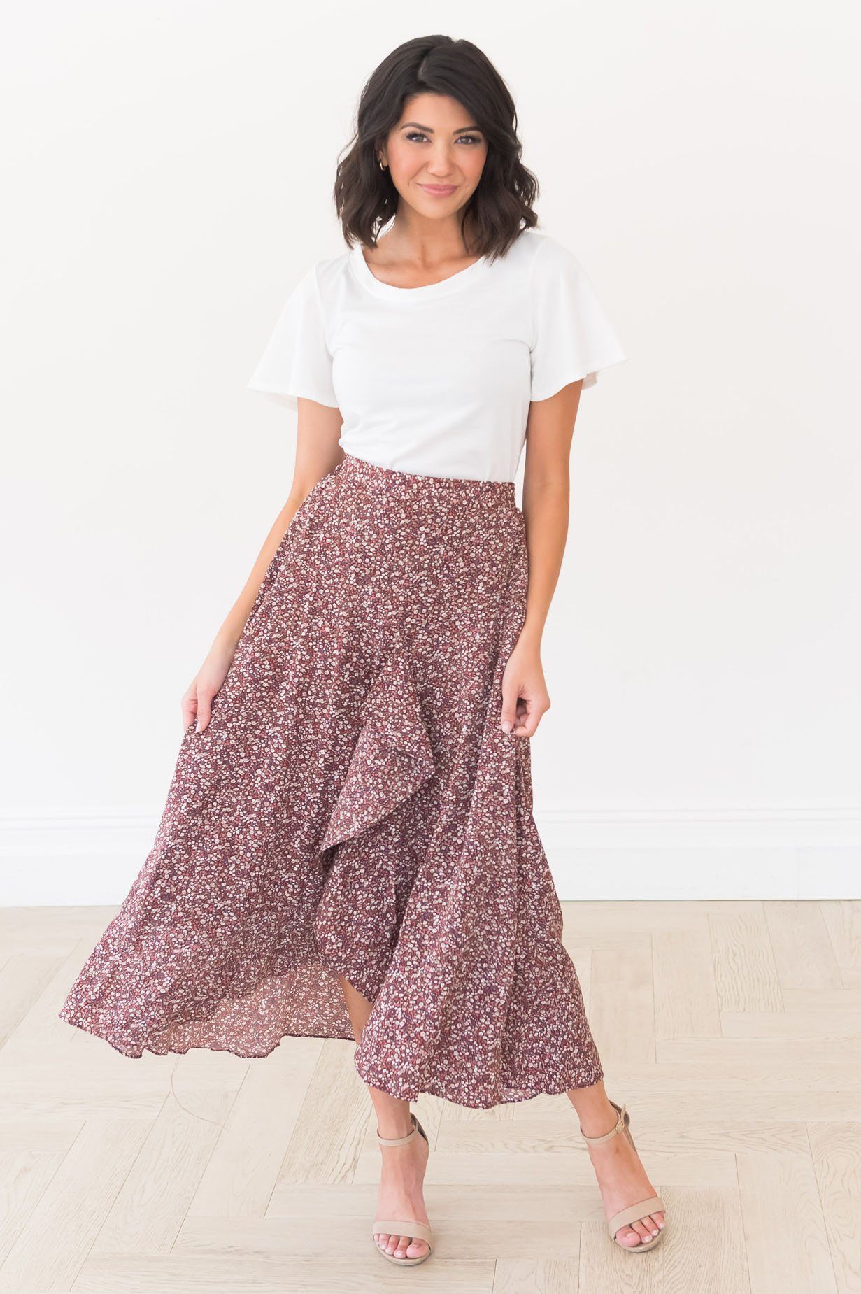 Stuck In A Dream Modest Ruffle Skirt