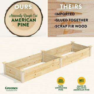 Greenes Fence 2 ft. x 8 ft. x 10.5 in. Original Pine Raised Garden Bed RCP24966T