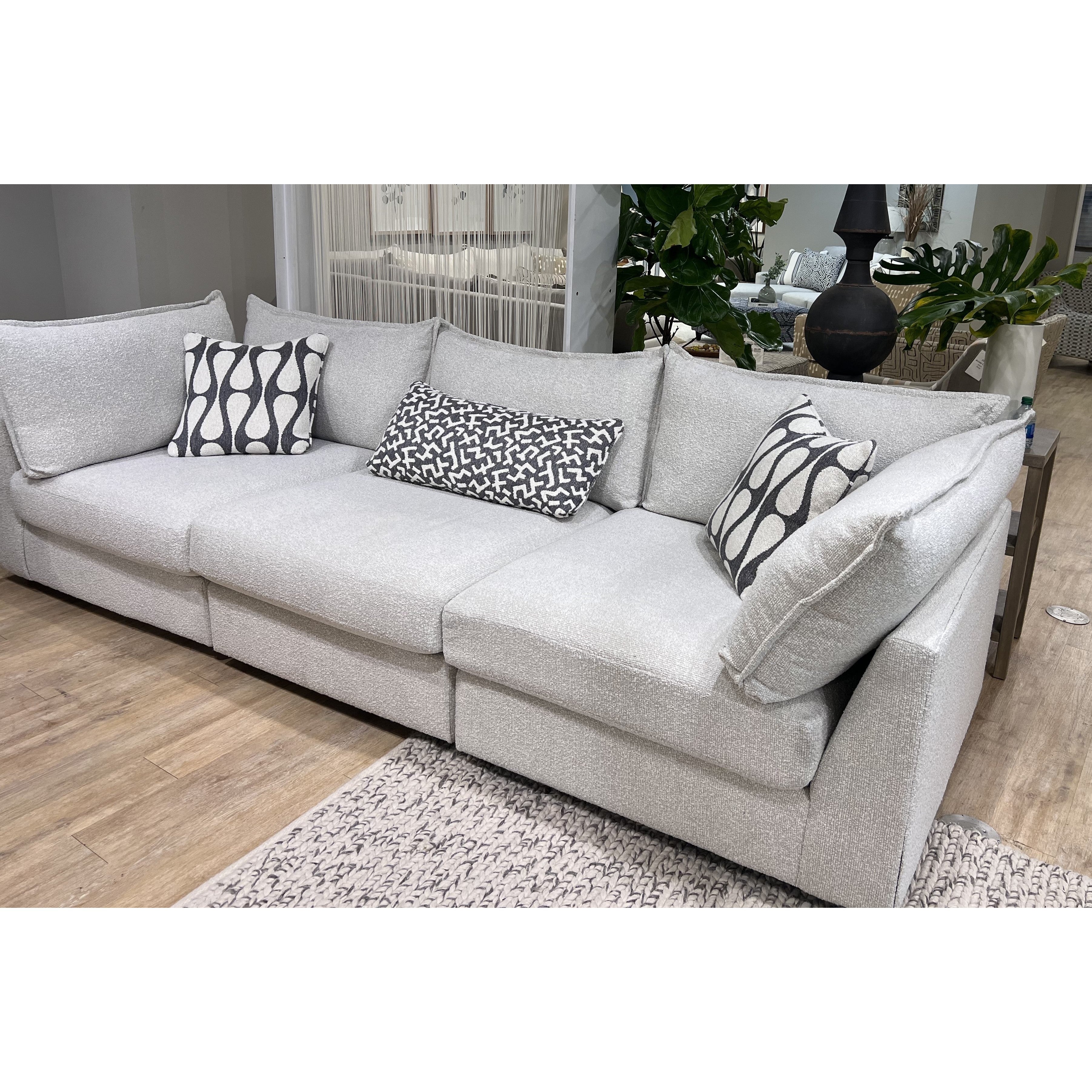 Flange 3-Pc Modular Sofa Oversized in Pewter or Natural 125