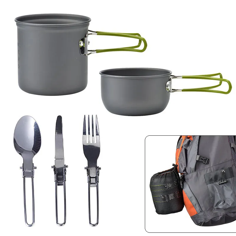 Your city Camping Cookware Mess Kit Backpacking Gear Hiking Outdoors Bug Out Bag Cooking Equipment