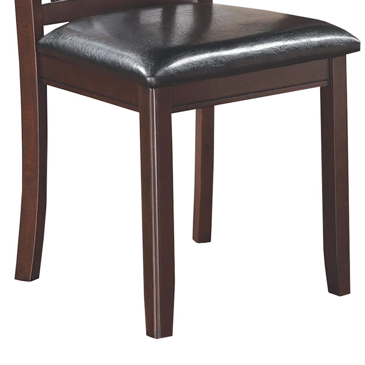 Contemporary Armless Dining Side Chair， Espresso Brown and Black， Set of 2- Saltoro Sherpi