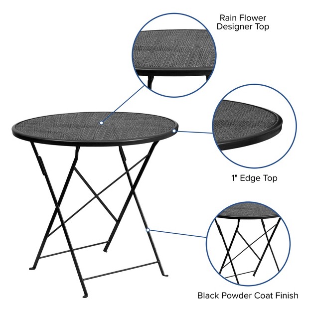 Round Indoor outdoor Steel Folding Patio Table