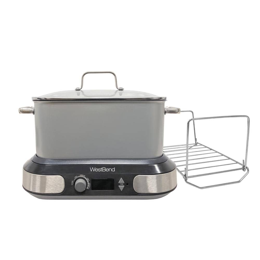 West Bend Deluxe 6 qt. Silver Versatility Slow Cooker 87966