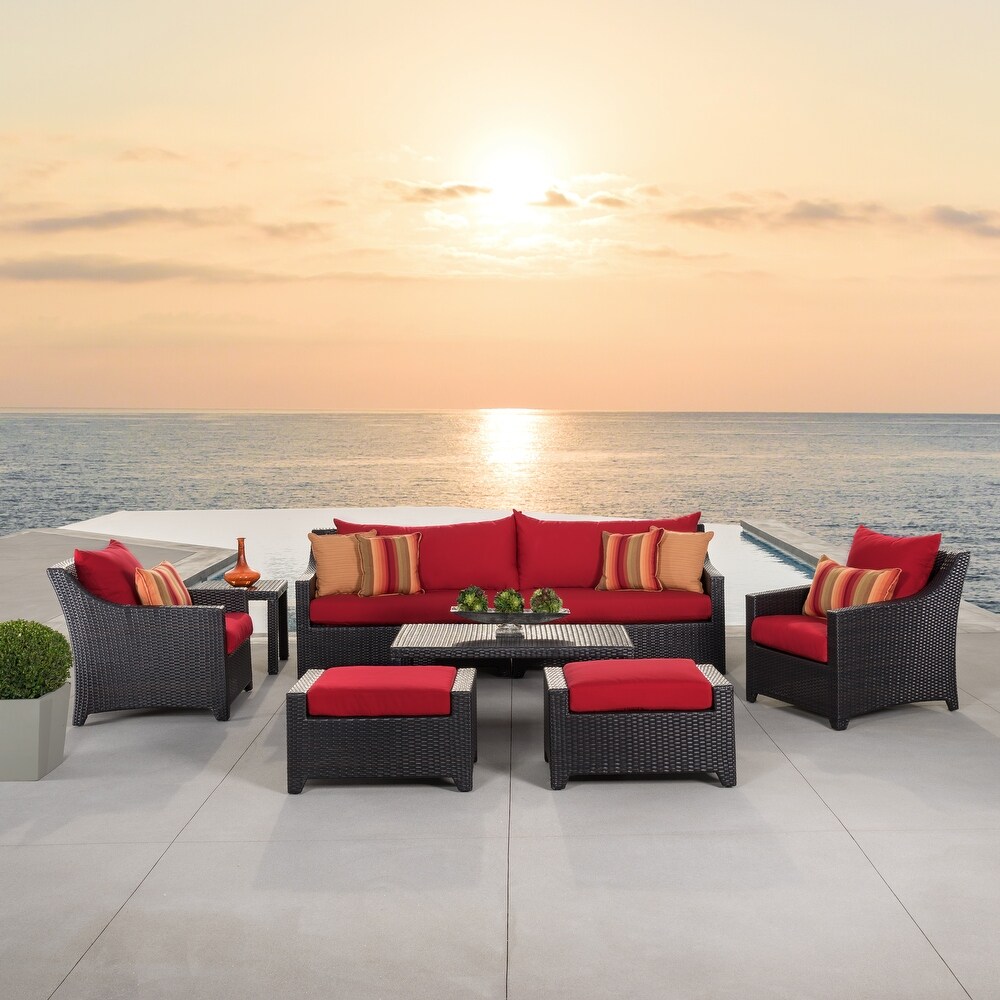 Palisades 8 Piece Sunbrella Outdoor Patio Sofa And Club Chair Set