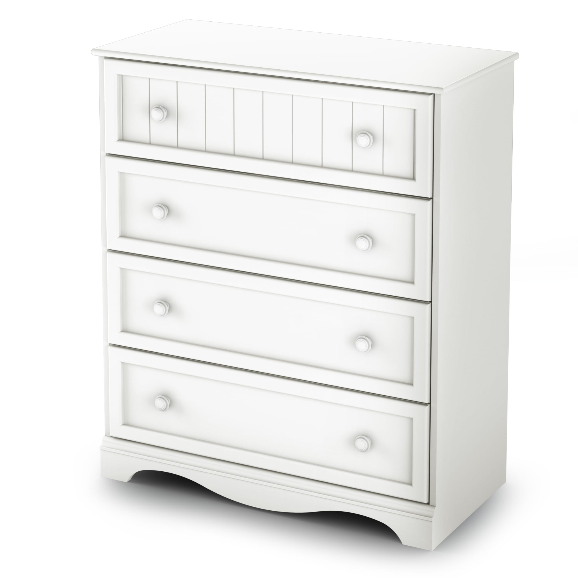 South Shore Savannah Coastal 4 Drawers Chest, White