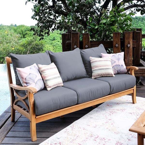 Cambridge Casual Lowell 5piece Teak Wood Outdoor Conversation Set with cushion