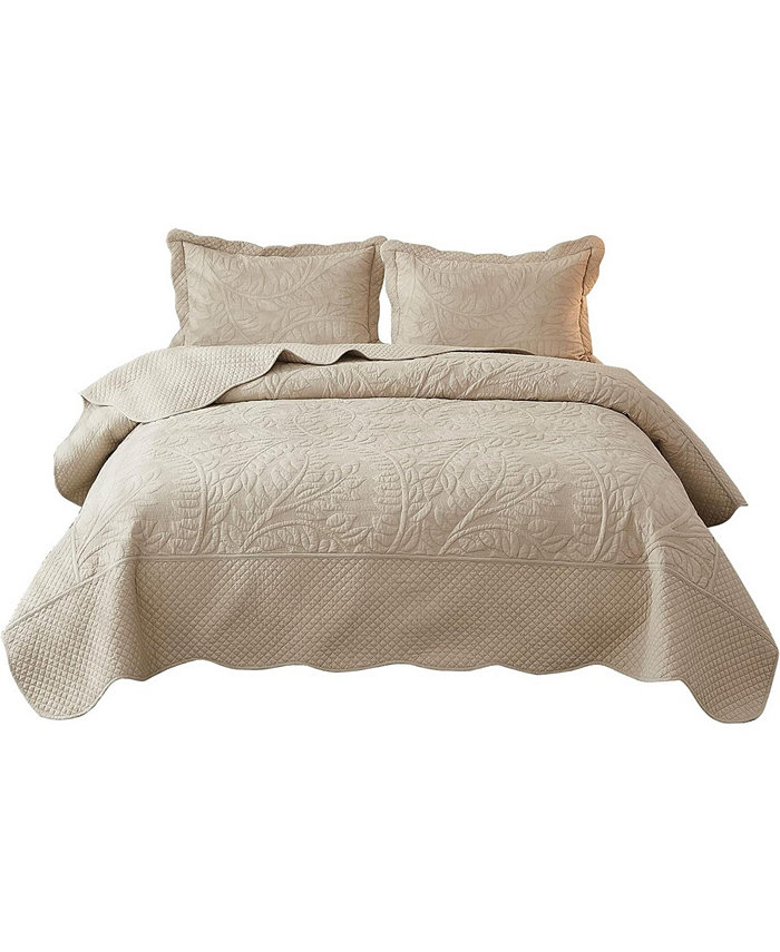 MarCielo 100% Cotton Oversized Bedspread Quilt Set - Queen