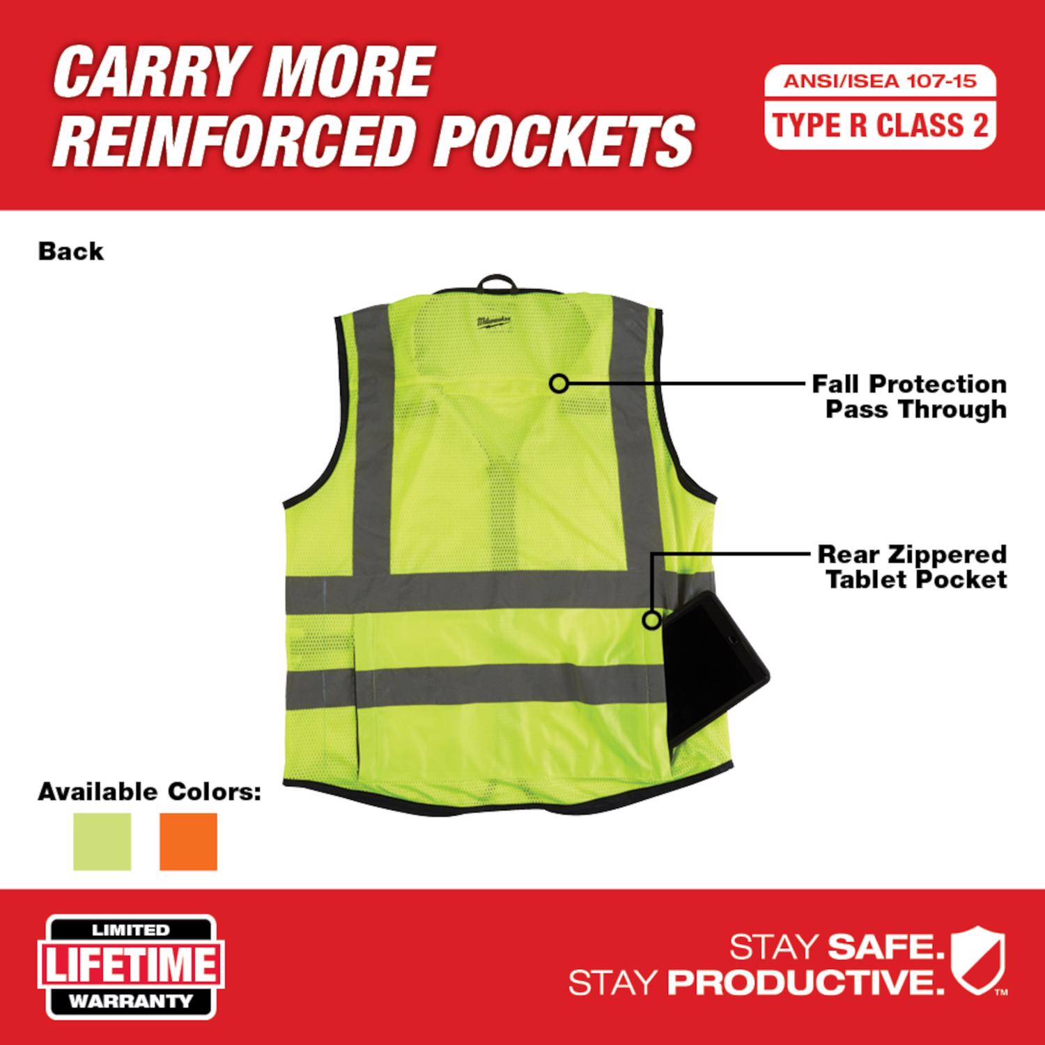 MW Performance Safety Vest High Visibility Yellow S/M