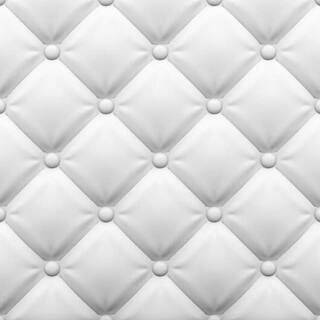 A La Maison Ceilings Tufted Plain White 2 ft. x 2 ft. Seamless Foam Glue-up 3D Wall Panel (24 sq. ft.case) TF-SWP-PW-6