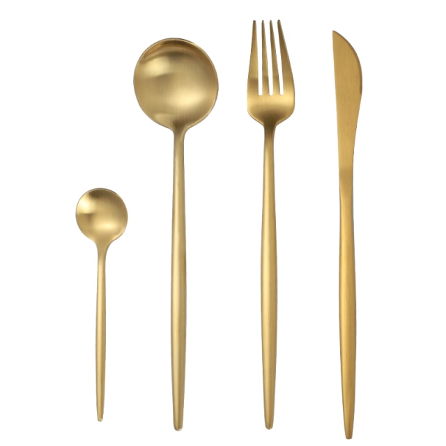 Rose Gold Tableware Set Stainless Steel Cutlery Set Western Food Tableware Luxury Fork Teaspoon Knife Cutlery Set fork spoon