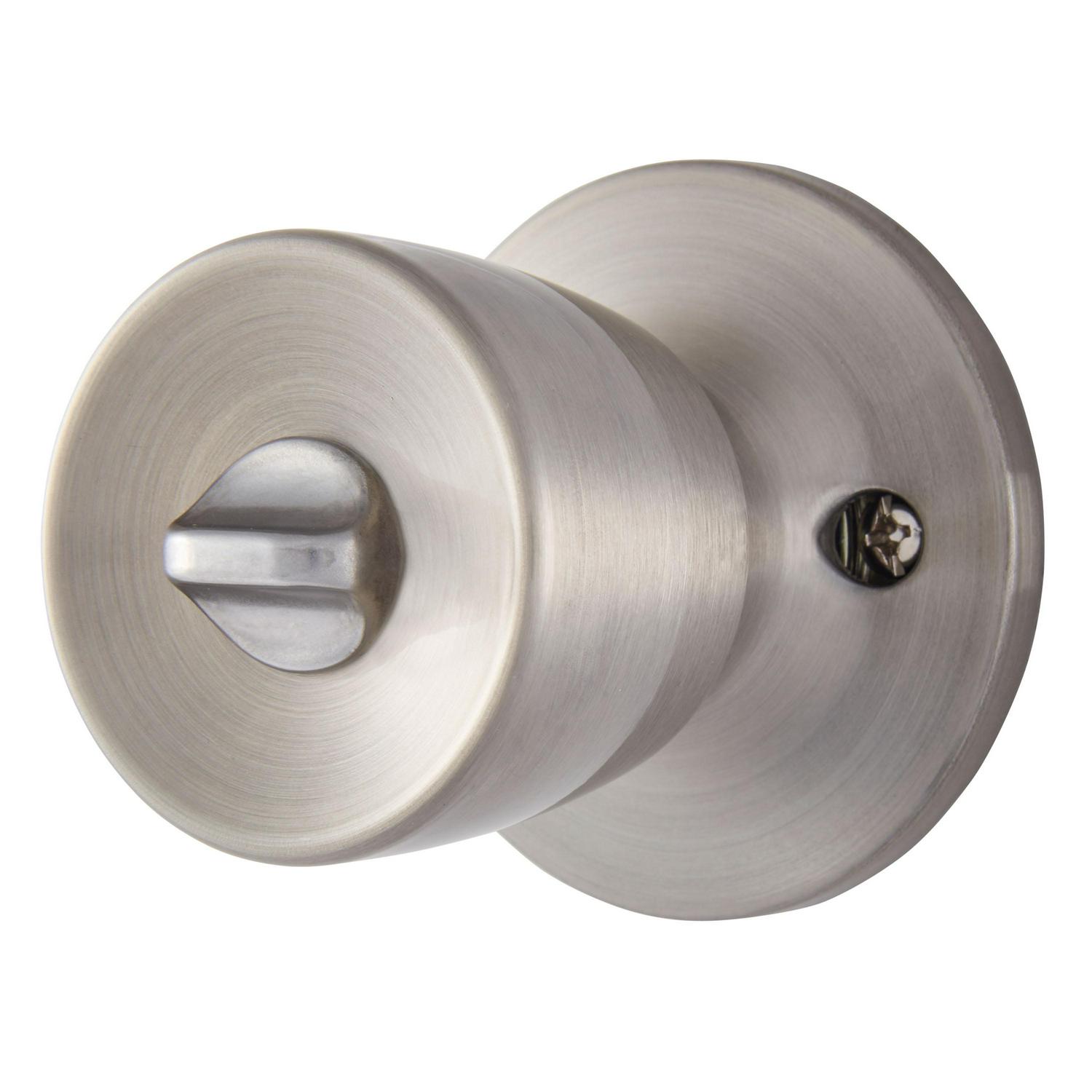 Brinks Keyed Entry Tulip Doorknob and Deadbolt Combo， Satin Nickel Finish， Twin Pack