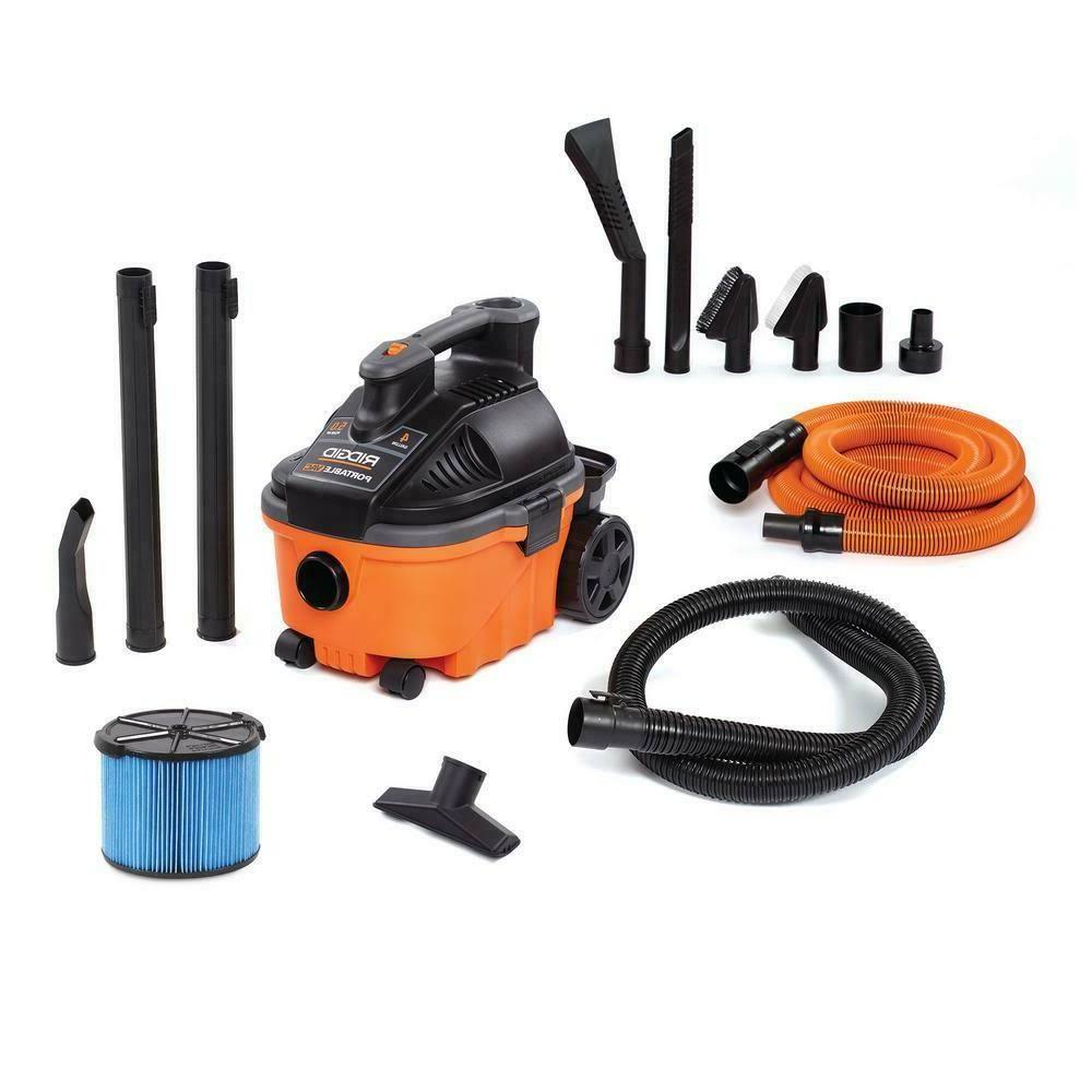 4 gal. 5.0-Peak Portable Wet/Dry VAC with Premium Auto Detailing Kit