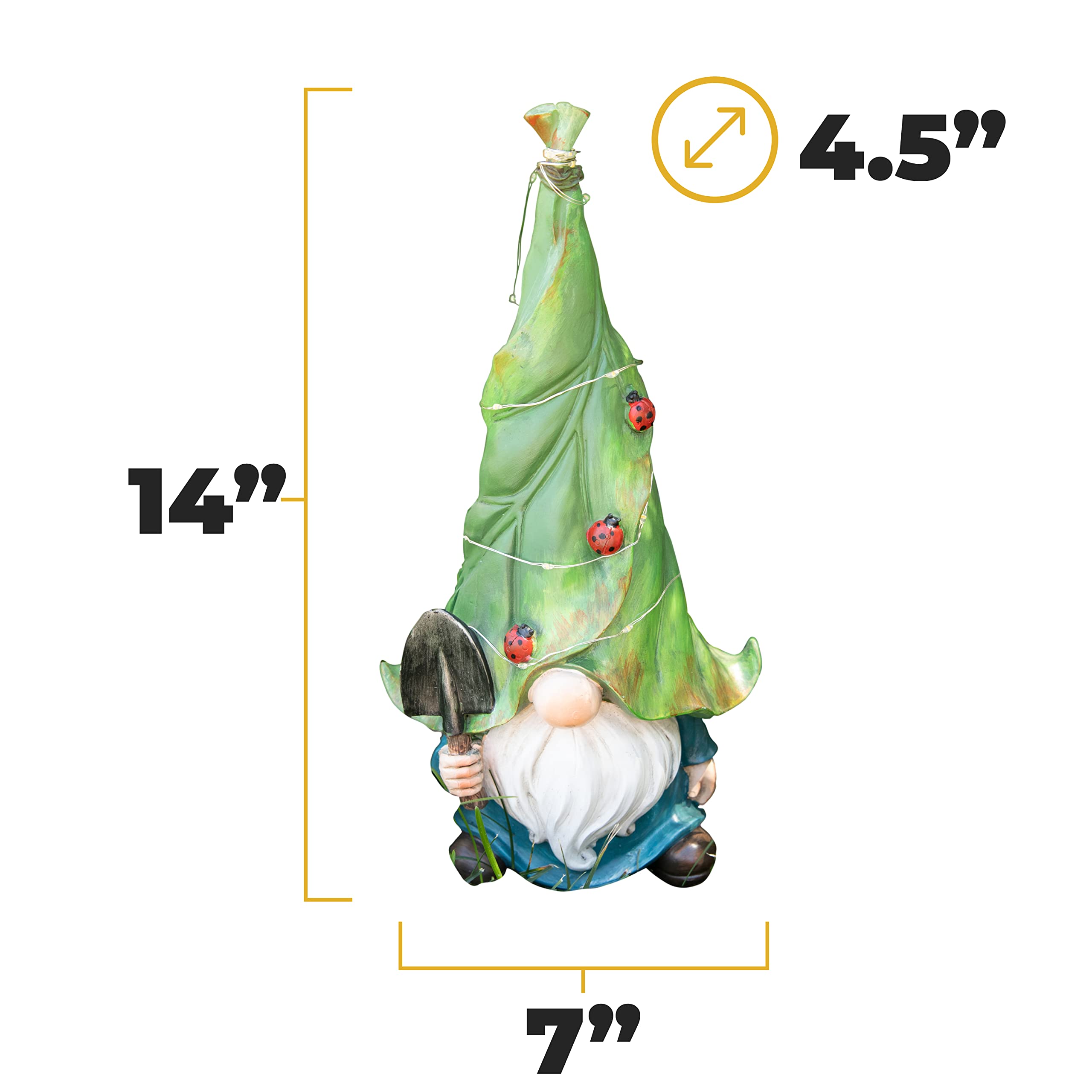 Dawhud Direct | Vp Home Whimsical Garden Statue Gnome Solar Powered Led Outdoor