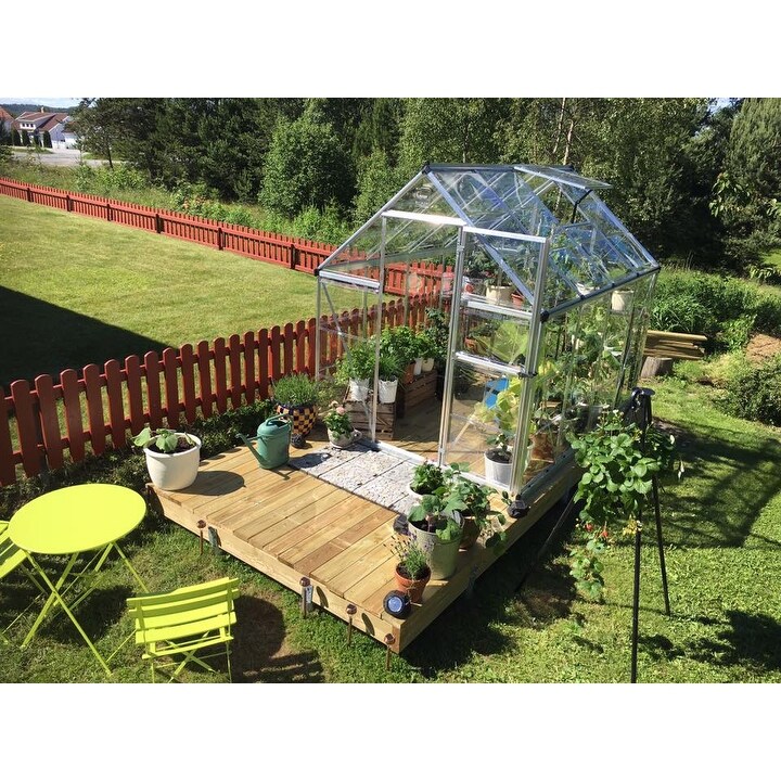 Harmony 6 ft. Silver   Grey /Clear DIY Greenhouse Kit