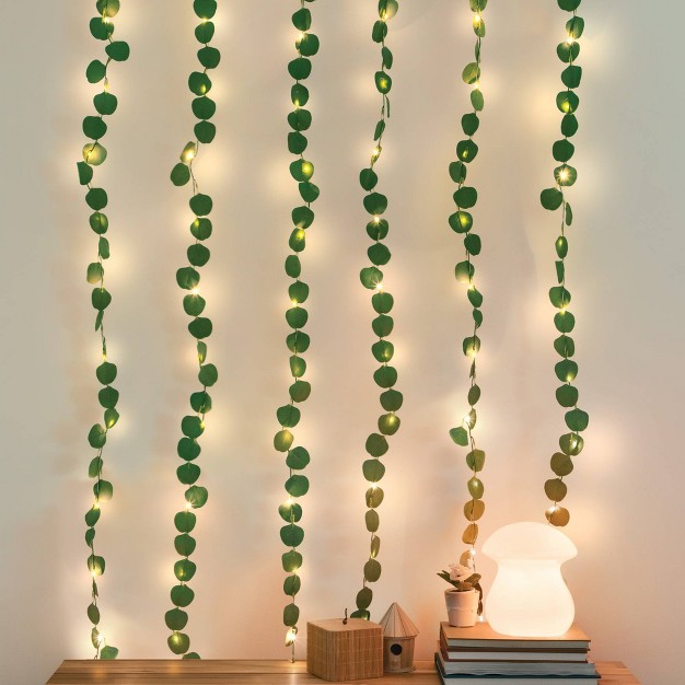 Led Eucalyptus Vine Curtain String Lights Warm White West amp Arrow